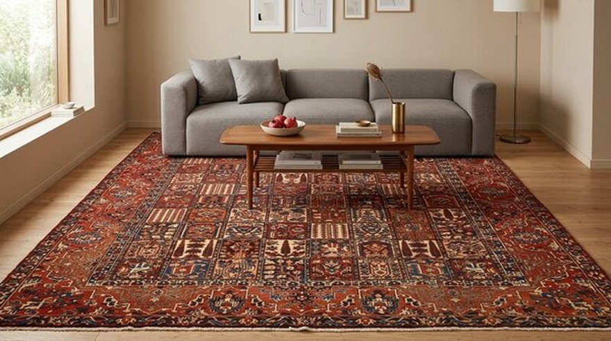 Bakhtiari Perserteppich aus Iran, 422 × 320 cm