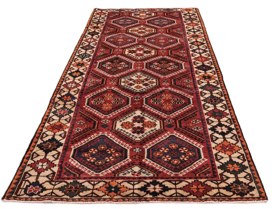 Handgeknüpfter Bakhtiari Perserteppich, 298 × 152 cm, Wolle