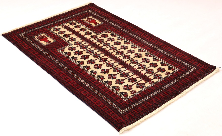 Handgeknüpfter Baluch Perserteppich, 148 × 97 cm, Wolle