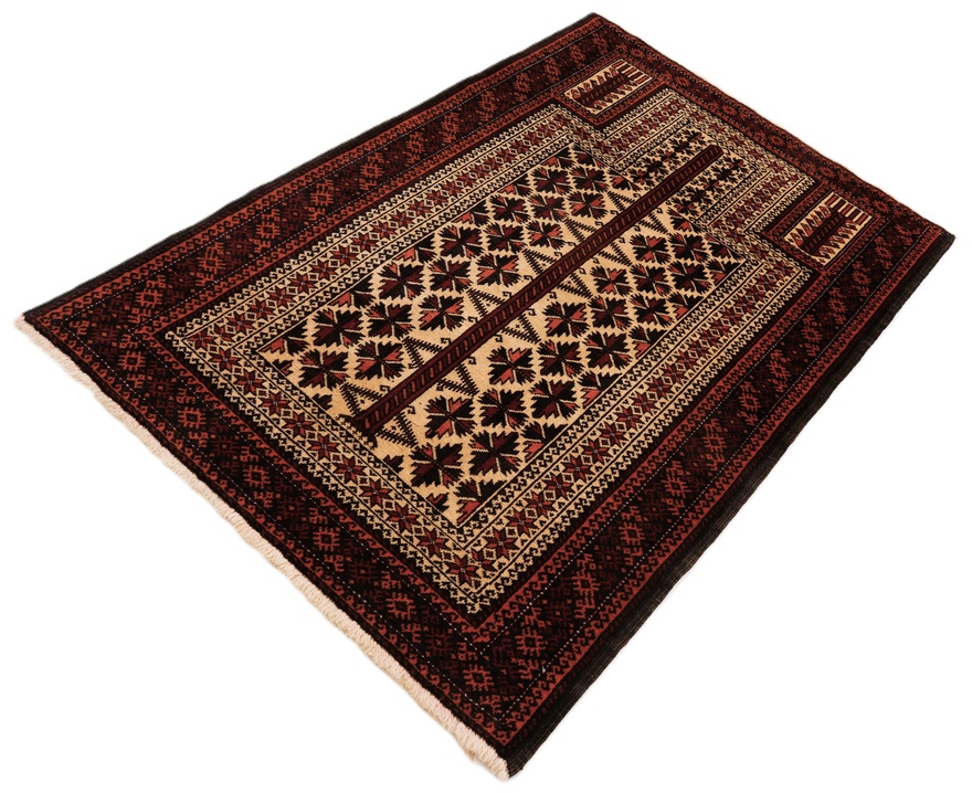 Handgeknüpfter Baluch Perserteppich, 146 × 98 cm, Wolle