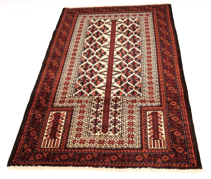 Handgeknüpfter Baluch Perserteppich, 146 × 98 cm, Wolle