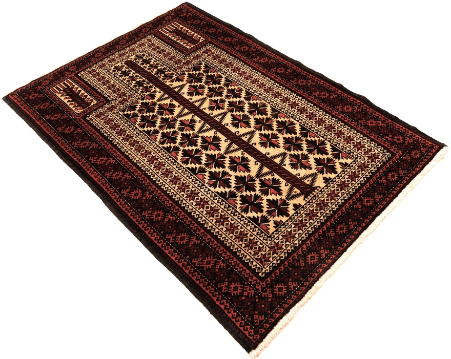 Handgeknüpfter Baluch Perserteppich, 146 × 98 cm, Wolle