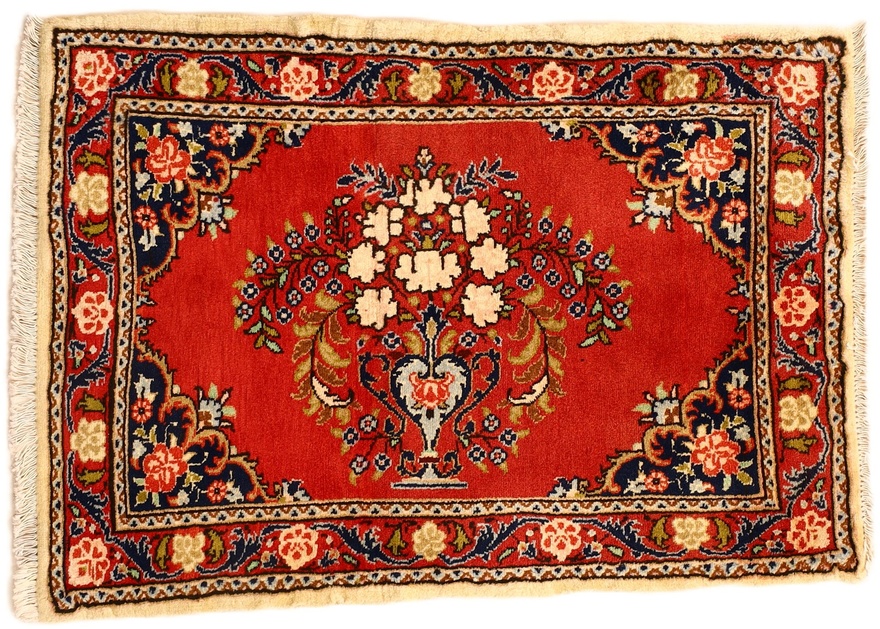 Hamadan Perserteppich 106 × 79 cm aus Wolle, handgeknüpft