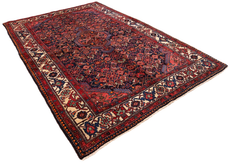 Hamadan Perserteppich 220 × 135 cm aus Wolle, handgeknüpft