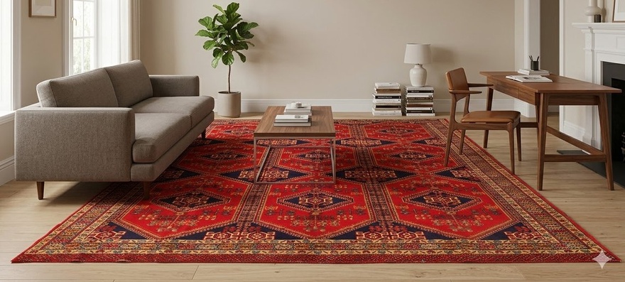 Turkmen Perserteppich aus Iran, 385 × 300 cm