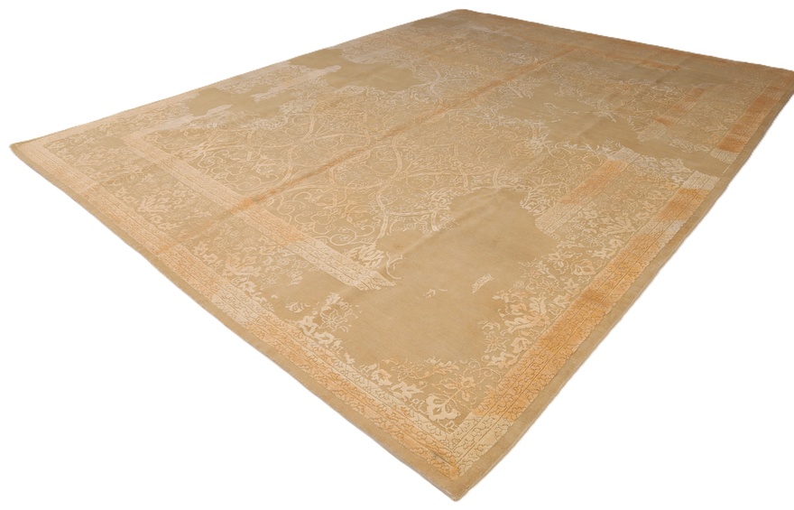 orientteppich-413-x-308-cm-wolle-handgeknupft-rot-orange-2 Handgeknüpfter Orientteppich 413 × 308 cm