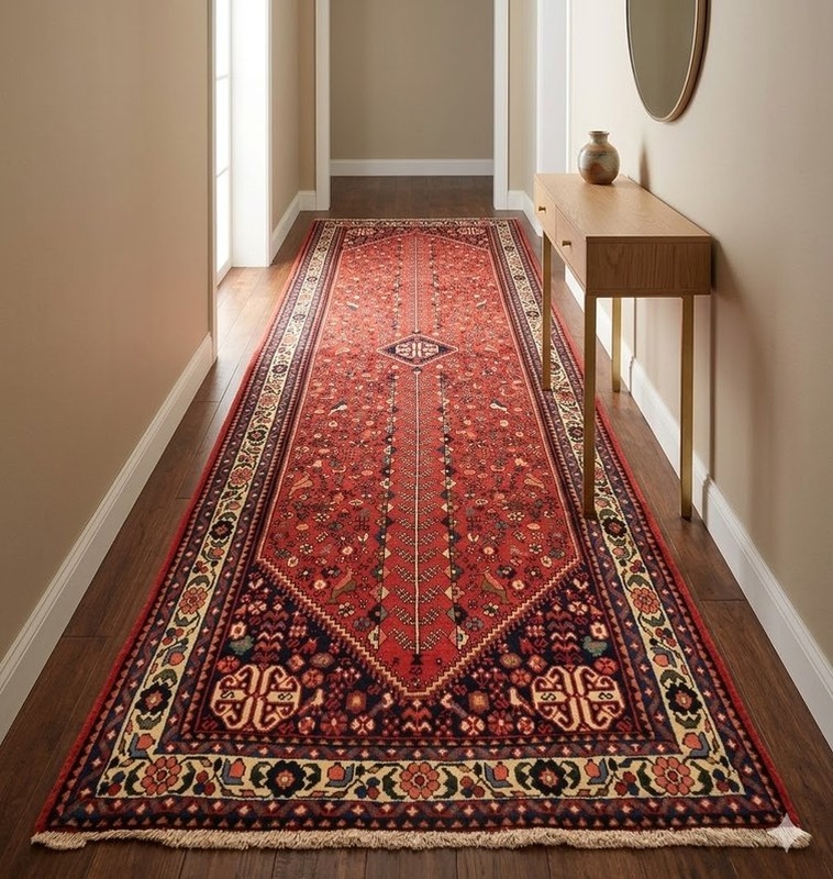 Perserteppich aus Iran, 296 × 97 cm