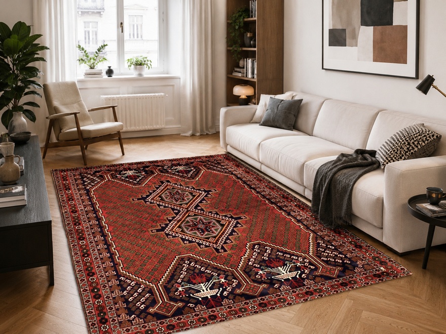 Handgeknüpfter Afshar Perserteppich, 202 × 147 cm, Wolle