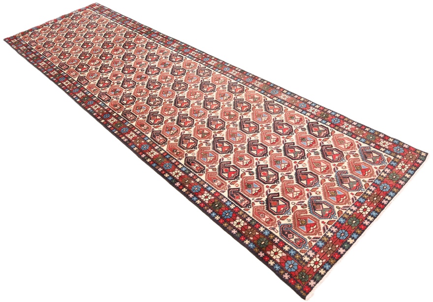 perserteppich-339-x-90-cm-wolle-handgeknupft-laufer-1 Handgeknüpfter Afshar Perserteppich 339 × 90 cm