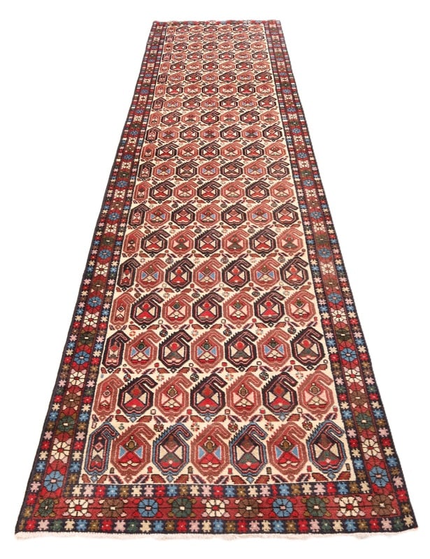 perserteppich-339-x-90-cm-wolle-handgeknupft-laufer-2 Handgeknüpfter Afshar Perserteppich 339 × 90 cm