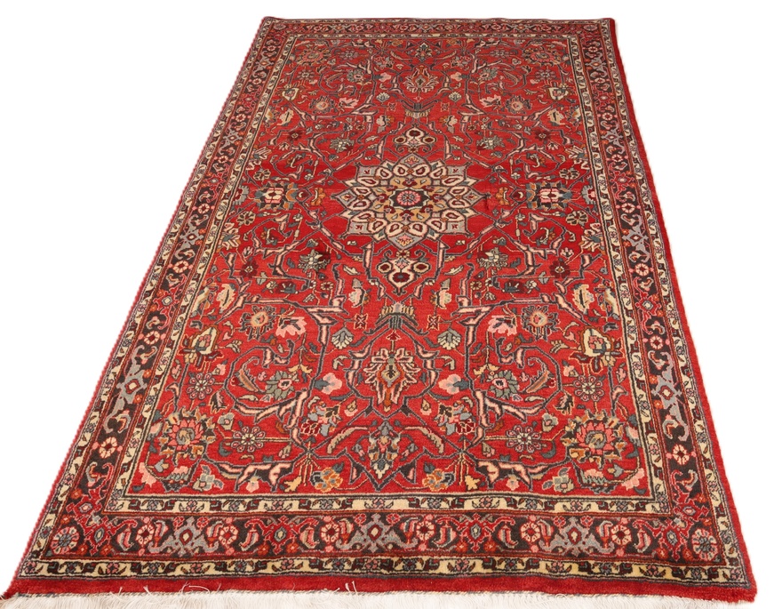 perserteppich-210-x-111-cm-wolle-handgeknupft-rot-orange-1 Handgeknüpfter Bijar Perserteppich 210 × 111 cm