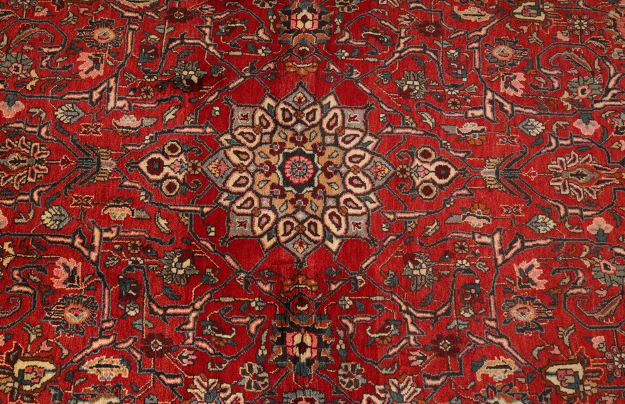 perserteppich-210-x-111-cm-wolle-handgeknupft-rot-orange-2 Handgeknüpfter Bijar Perserteppich 210 × 111 cm