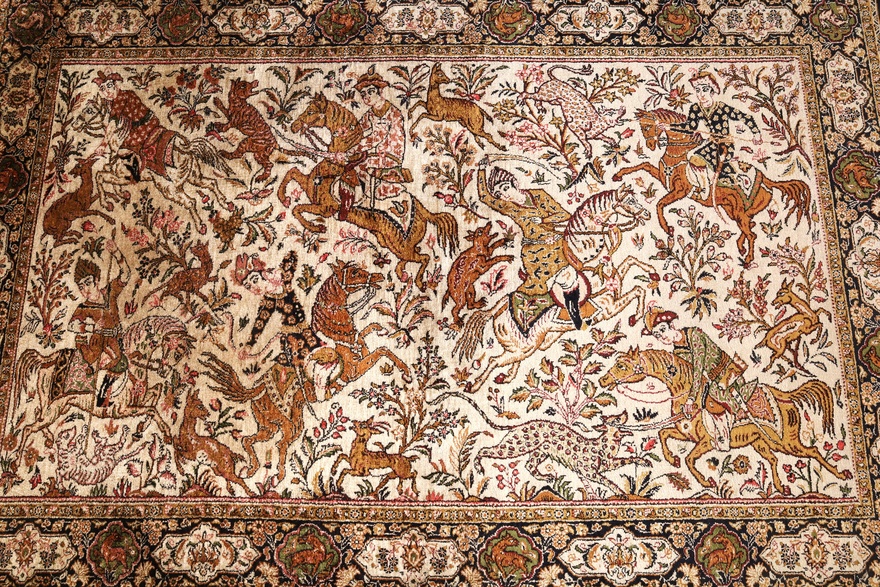 Ghom Perserteppich aus Iran, 160 × 106 cm