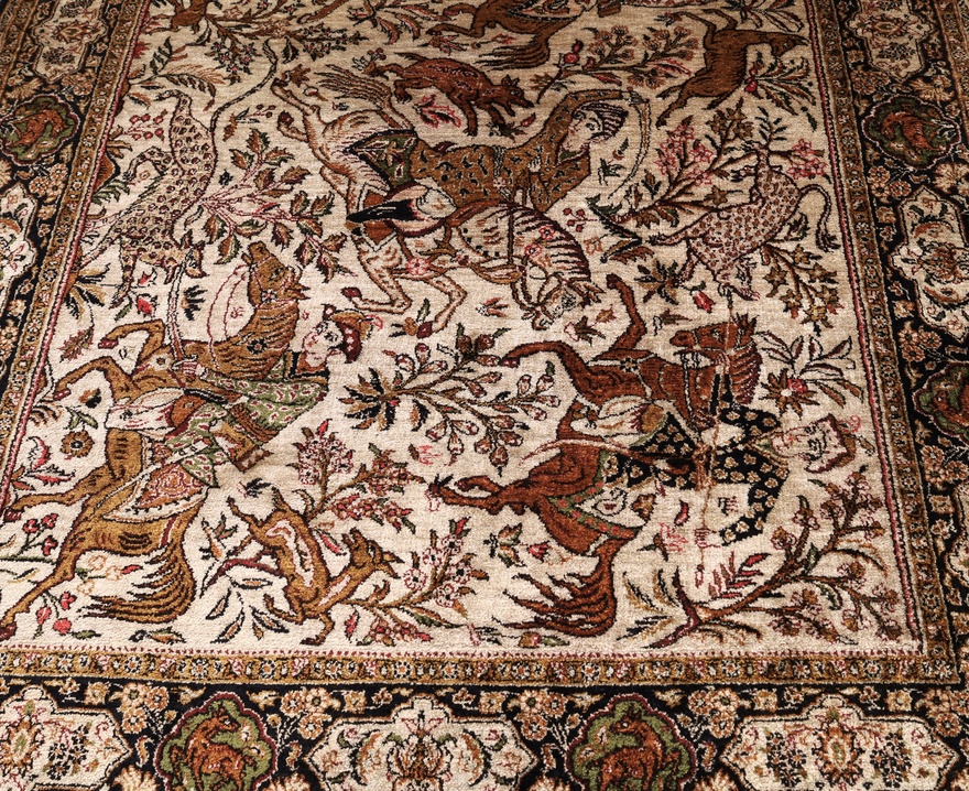 Ghom Perserteppich aus Iran, 160 × 106 cm