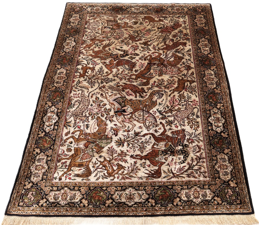 Ghom Perserteppich aus Iran, 160 × 106 cm