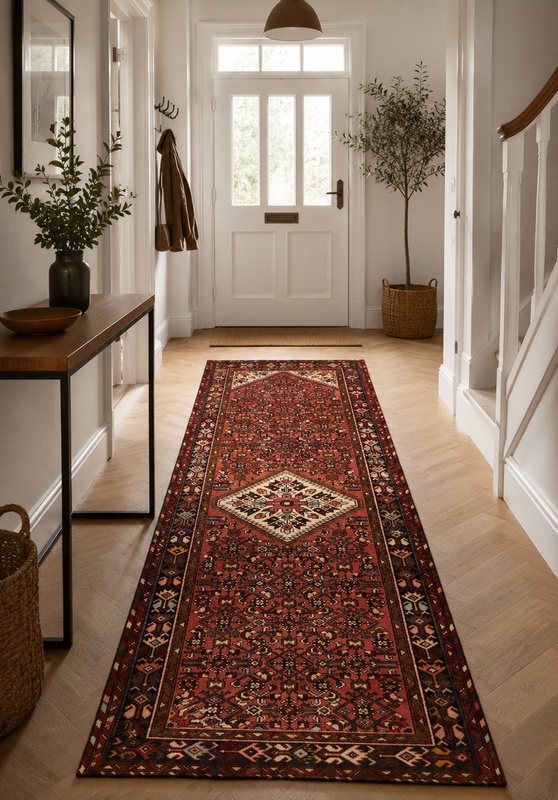 Hamadan Perserteppich 320 × 111 cm aus Wolle, handgeknüpft