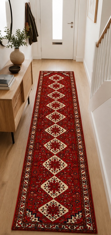 Hamadan Perserteppich 390 × 97 cm aus Wolle, handgeknüpft