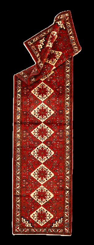 Hamadan Perserteppich 390 × 97 cm aus Wolle, handgeknüpft
