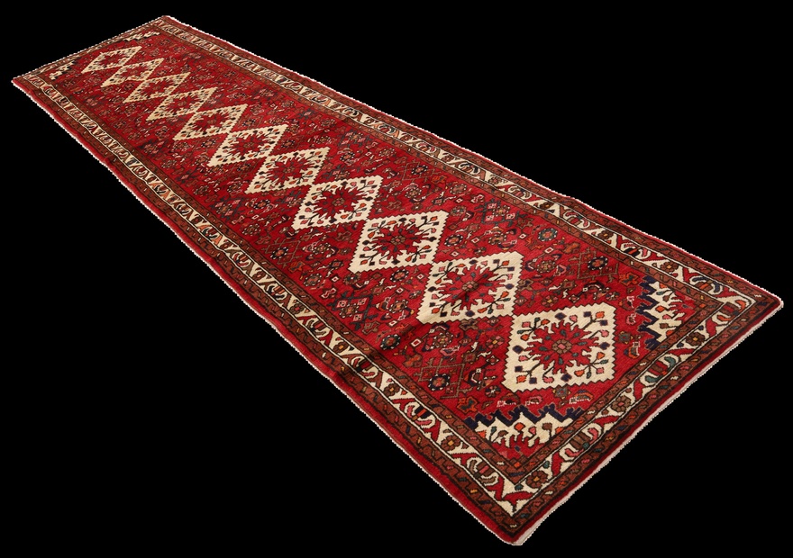 Hamadan Perserteppich 390 × 97 cm aus Wolle, handgeknüpft