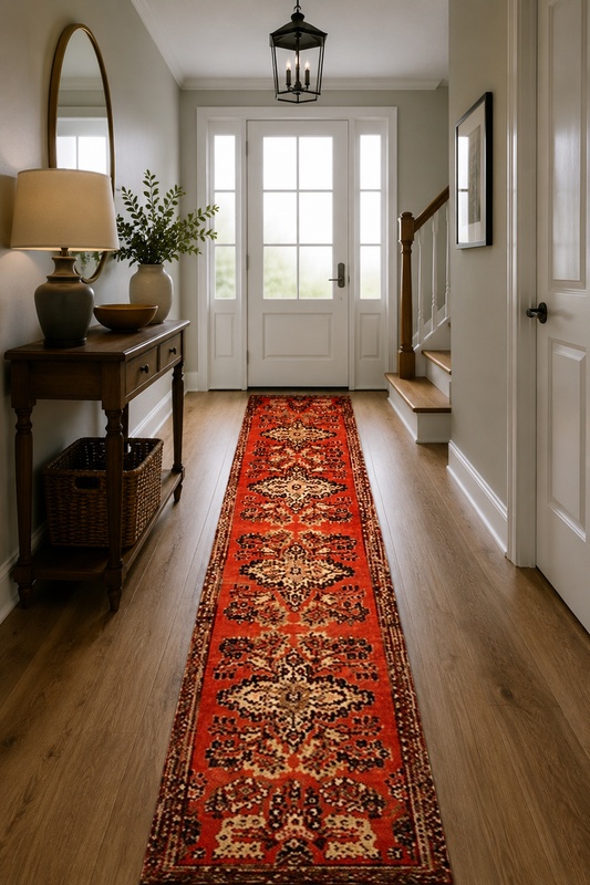 Hamadan Perserteppich 419 × 85 cm aus Wolle, handgeknüpft