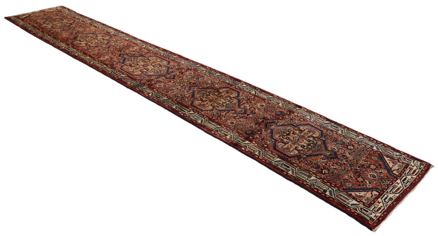 Hamadan Perserteppich 520 × 83 cm aus Wolle, handgeknüpft