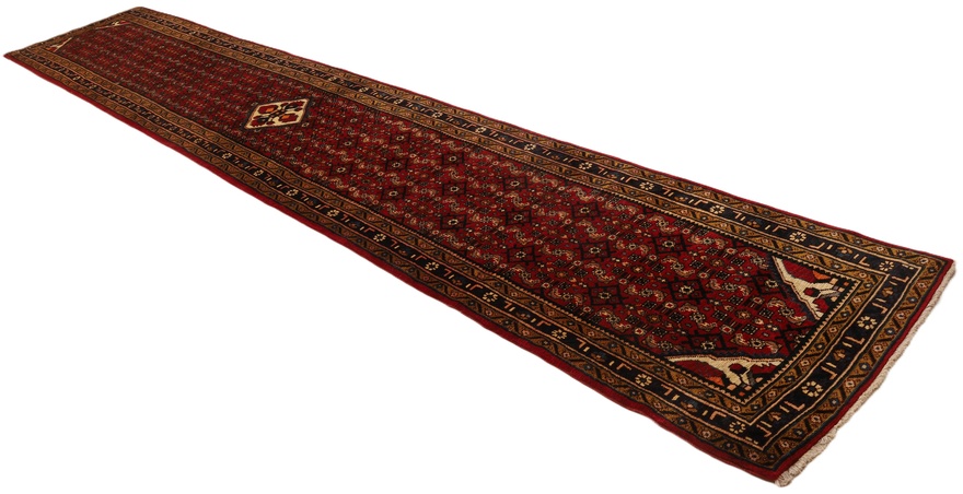 Handgeknüpfter Hamadan Perserteppich, 530 × 90 cm, Wolle