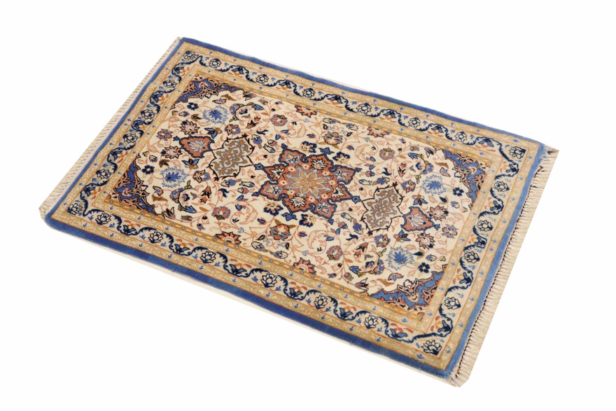 Isfahan Perserteppich aus Iran, 97 × 63 cm