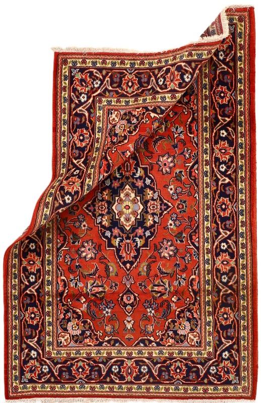 Handgeknüpfter Kashan Perserteppich, 164 × 106 cm, Wolle