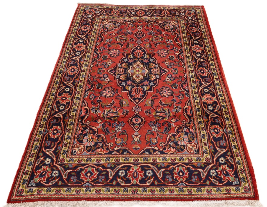 Handgeknüpfter Kashan Perserteppich, 164 × 106 cm, Wolle
