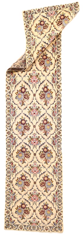 Kashan Perserteppich 392 × 90 cm aus Wolle, handgeknüpft