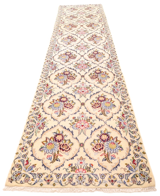 Kashan Perserteppich 392 × 90 cm aus Wolle, handgeknüpft