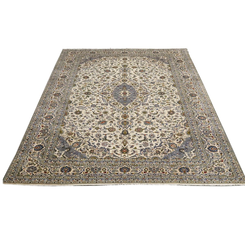 Handgeknüpfter Kashan Perserteppich, 436 × 295 cm, Wolle