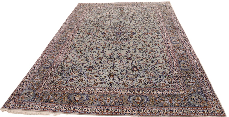 Kashan Perserteppich 420 × 298 cm aus Wolle, handgeknüpft