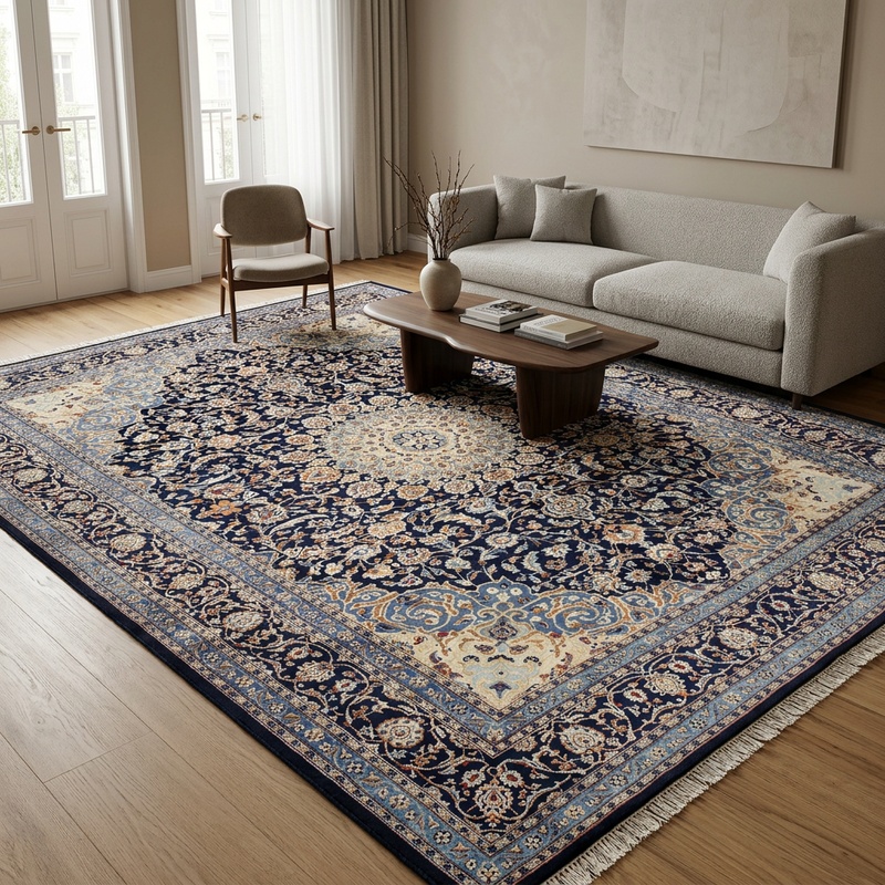 Kashmar Perserteppich 374 × 304 cm aus Wolle, handgeknüpft