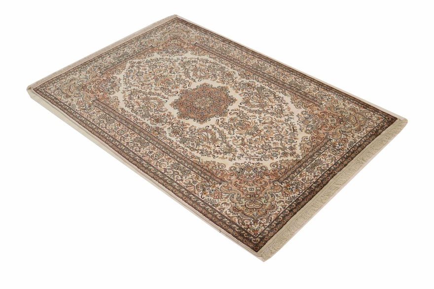 Kashmir Orientteppich 189 × 129 cm aus Seide, handgeknüpft