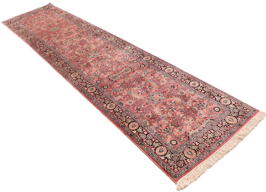 Handgeknüpfter Kashmir Orientteppich, 308 × 74 cm, Wolle