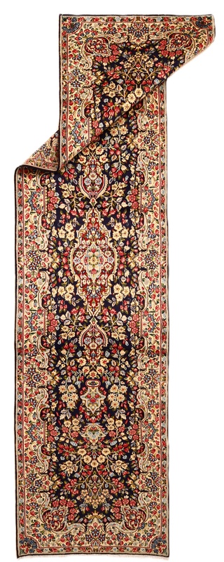 Kerman Perserteppich 376 × 97 cm aus Wolle, handgeknüpft
