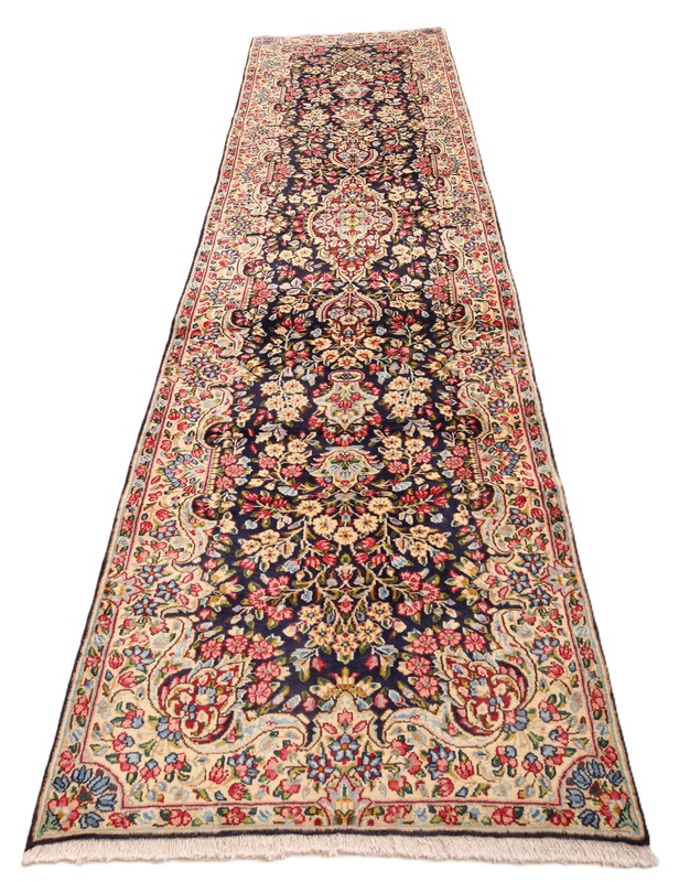 Kerman Perserteppich 376 × 97 cm aus Wolle, handgeknüpft