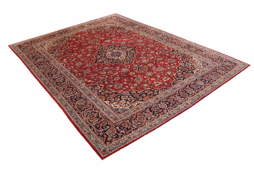 Kashan Perserteppich 380 × 284 cm aus Wolle, handgeknüpft