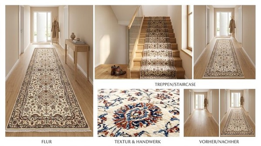Handgeknüpfter Kashan Perserteppich 400 × 100 cm