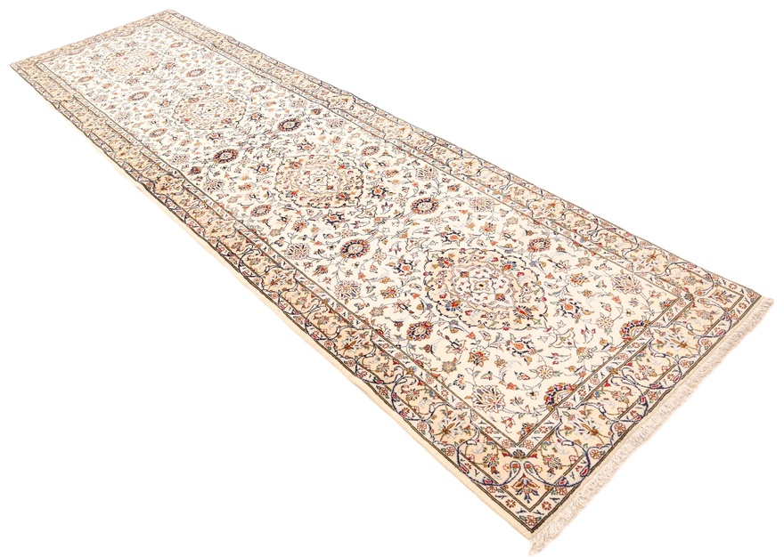 Handgeknüpfter Kashan Perserteppich 400 × 100 cm