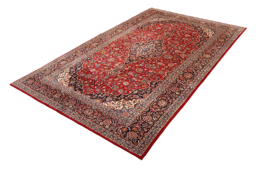 Kashan Perserteppich 402 × 242 cm aus Wolle, handgeknüpft