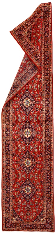 Kashan Perserteppich aus Iran, 425 × 95 cm