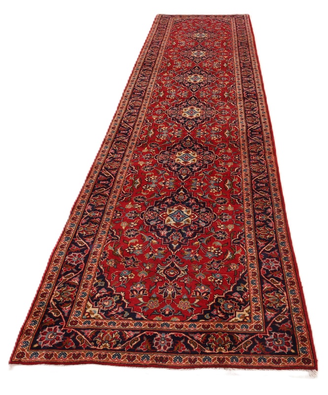 Kashan Perserteppich aus Iran, 425 × 95 cm