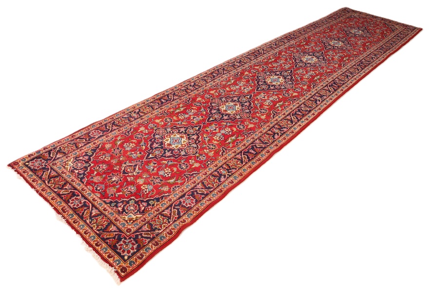 Kashan Perserteppich aus Iran, 425 × 95 cm
