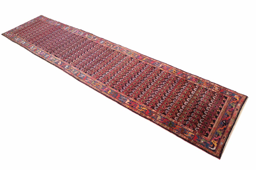 perserteppich-480-x-110-cm-wolle-handgeknupft-rot-orange-2 Handgeknüpfter Malayer Perserteppich, 480 × 110 cm, Wolle