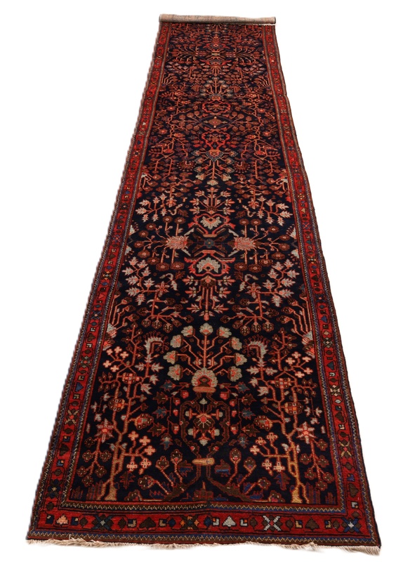 Malayer Perserteppich 519 × 101 cm aus Wolle, handgeknüpft