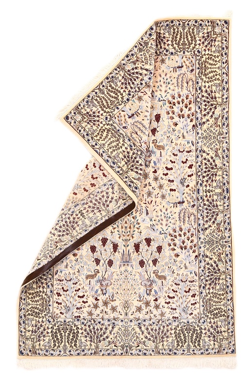 perserteppich-nain-195-x-126-cm-wolle-und-seide-handgeknupft-2 Handgeknüpfter Nain Perserteppich, 195 × 126 cm, Wolle & Seide