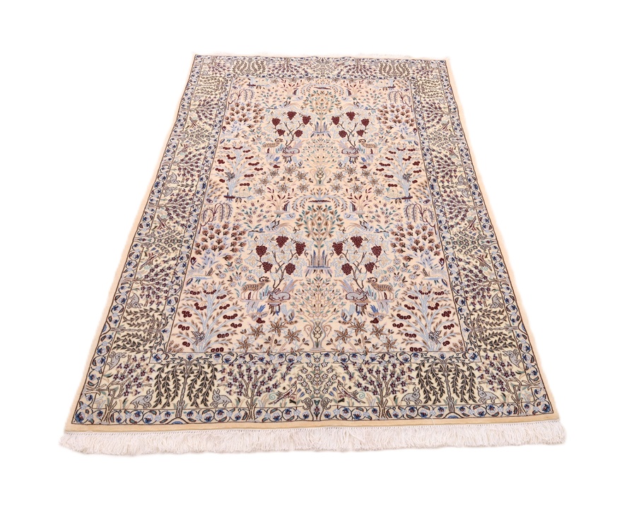 perserteppich-nain-195-x-126-cm-wolle-und-seide-handgeknupft-3 Handgeknüpfter Nain Perserteppich, 195 × 126 cm, Wolle & Seide