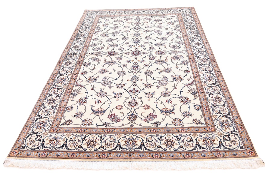perserteppich-nain-241-x-158-cm-wolle-und-seide-handgeknupft-2 Handgeknüpfter Nain Perserteppich, 241 × 158 cm, Wolle & Seide